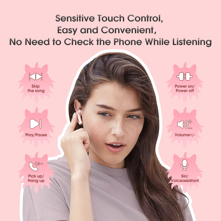 ONIKUMA T301 Transparent Cartoon Wireless Bluetooth Earphone(Pink) - free shipping - PMC TechLife - Order now!