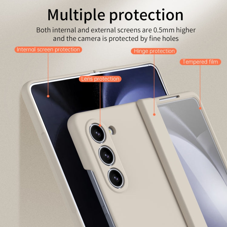 For Samsung Galaxy Z Fold5 Extraordinary Series Hinged Folding Full Phone Case with Pen Slot & Stylus(White) - free shipping - PMC TechLife - Order now!