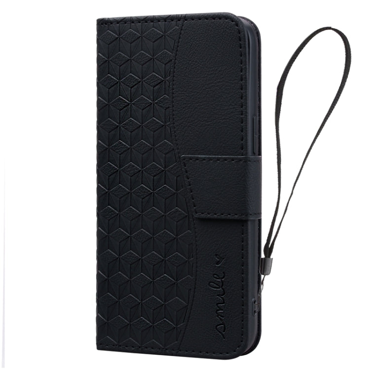 For Google Pixel 7a Business Diamond Buckle Leather Phone Case with Lanyard(Black) - Google Cases by PMC TechLife | Online Shopping South Africa | PMC TechLife | Buy Now Pay Later Mobicred