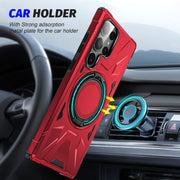 For Samsung Galaxy S23 Ultra 5G MagSafe Magnetic Shockproof Phone Case with Ring Holder(Red)