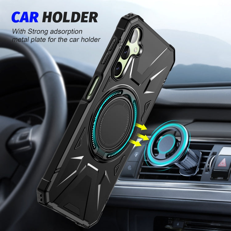 For Samsung Galaxy A14 4G/5G MagSafe Magnetic Shockproof Phone Case with Ring Holder(Black) - Galaxy Phone Cases by PMC TechLife | Online Shopping South Africa | PMC TechLife