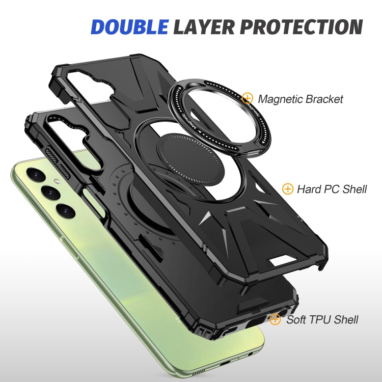 For Samsung Galaxy A14 4G/5G MagSafe Magnetic Shockproof Phone Case with Ring Holder(Black) - Galaxy Phone Cases by PMC TechLife | Online Shopping South Africa | PMC TechLife