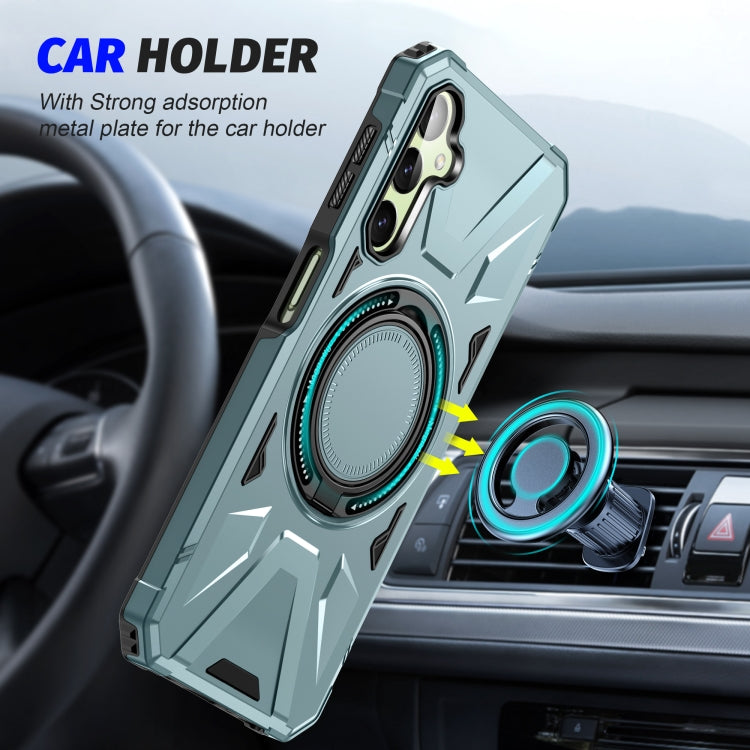For Samsung Galaxy A14 4G/5G MagSafe Magnetic Shockproof Phone Case with Ring Holder(Green) - free shipping - PMC TechLife - Order now!