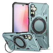 For Samsung Galaxy A24 5G MagSafe Magnetic Shockproof Phone Case with Ring Holder(Green)
