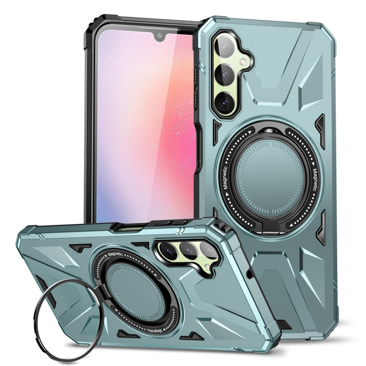 For Samsung Galaxy A24 4G/A25 5G MagSafe Magnetic Shockproof Phone Case with Ring Holder(Green) - Galaxy Phone Cases by PMC TechLife | Online Shopping South Africa | PMC TechLife | Buy Now Pay Later Mobicred