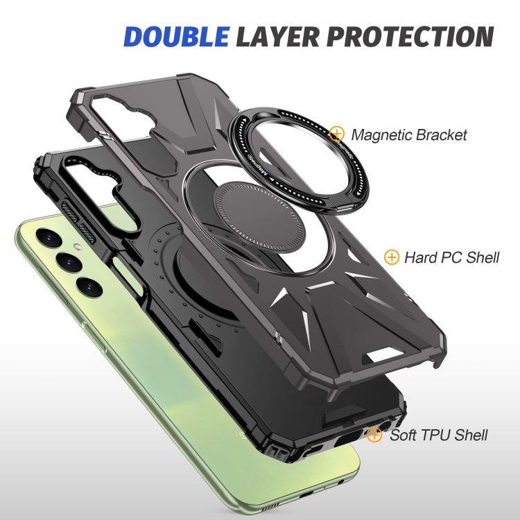 For Samsung Galaxy A24 4G/A25 5G MagSafe Magnetic Shockproof Phone Case with Ring Holder(Dark Grey) - Galaxy Phone Cases by PMC TechLife | Online Shopping South Africa | PMC TechLife