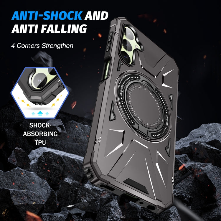 For Samsung Galaxy A24 4G/A25 5G MagSafe Magnetic Shockproof Phone Case with Ring Holder(Dark Grey) - Galaxy Phone Cases by PMC TechLife | Online Shopping South Africa | PMC TechLife