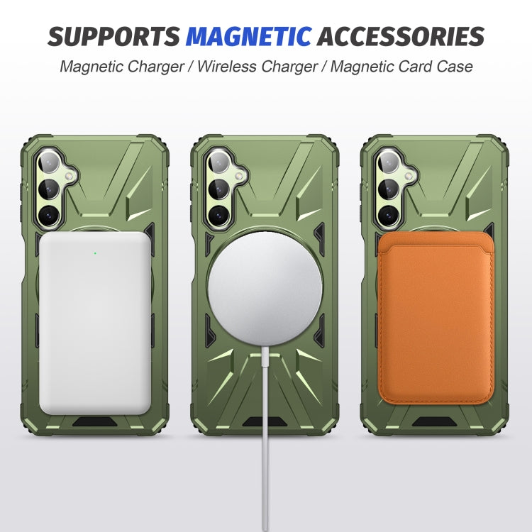 For Samsung Galaxy A24 4G/A25 5G MagSafe Magnetic Shockproof Phone Case with Ring Holder(Dark Green) - Galaxy Phone Cases by PMC TechLife | Online Shopping South Africa | PMC TechLife