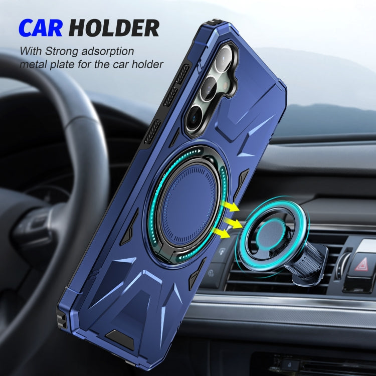 For Samsung Galaxy A15 MagSafe Magnetic Shockproof Phone Case with Ring Holder(Navy Blue) - Galaxy Phone Cases by PMC TechLife | Online Shopping South Africa | PMC TechLife