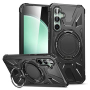 For Samsung Galaxy A15 MagSafe Magnetic Shockproof Phone Case with Ring Holder(Black)