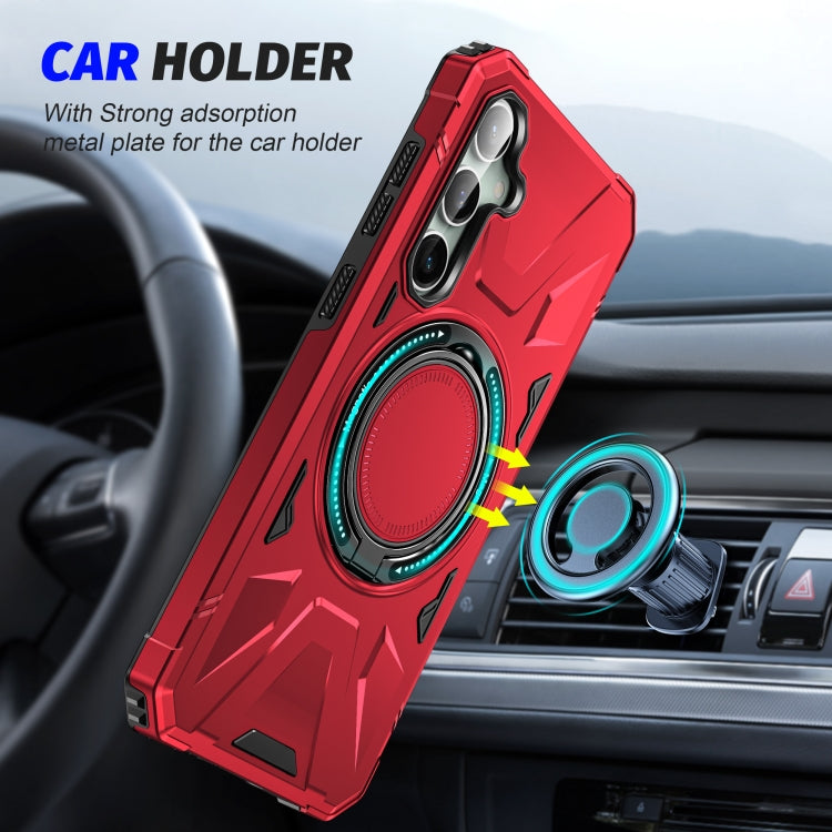 For Samsung Galaxy A15 MagSafe Magnetic Shockproof Phone Case with Ring Holder(Red) - Galaxy Phone Cases by PMC TechLife | Online Shopping South Africa | PMC TechLife
