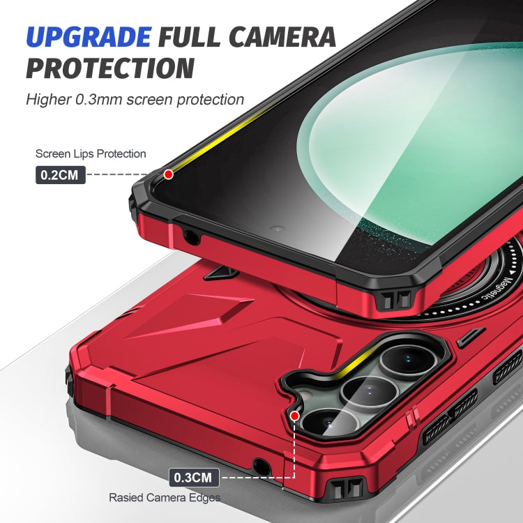 For Samsung Galaxy A15 MagSafe Magnetic Shockproof Phone Case with Ring Holder(Red) - Galaxy Phone Cases by PMC TechLife | Online Shopping South Africa | PMC TechLife