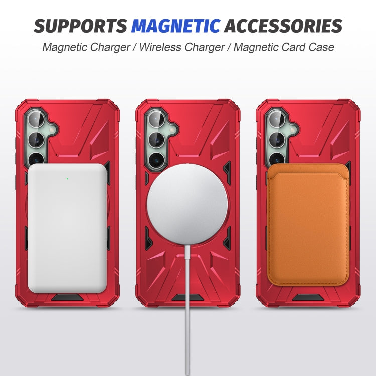 For Samsung Galaxy A15 MagSafe Magnetic Shockproof Phone Case with Ring Holder(Red) - Galaxy Phone Cases by PMC TechLife | Online Shopping South Africa | PMC TechLife