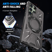 For Samsung Galaxy S24 Ultra 5G MagSafe Magnetic Shockproof Phone Case with Ring Holder(Dark Grey)