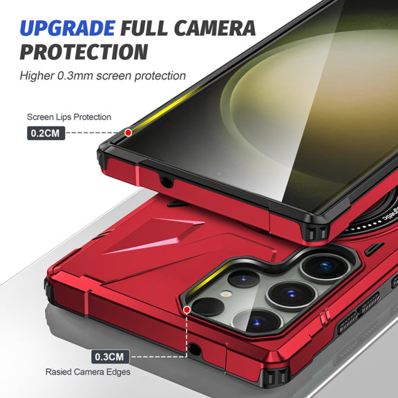 For Samsung Galaxy S24+ 5G MagSafe Magnetic Shockproof Phone Case with Ring Holder(Red)