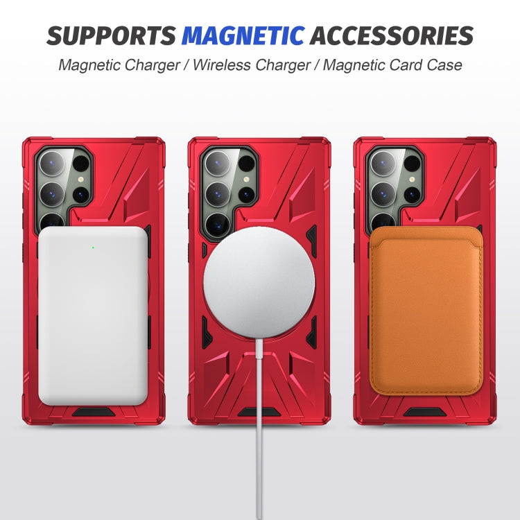 For Samsung Galaxy S24+ 5G MagSafe Magnetic Shockproof Phone Case with Ring Holder(Red)