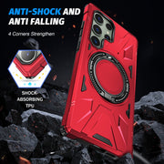 For Samsung Galaxy S24+ 5G MagSafe Magnetic Shockproof Phone Case with Ring Holder(Red)