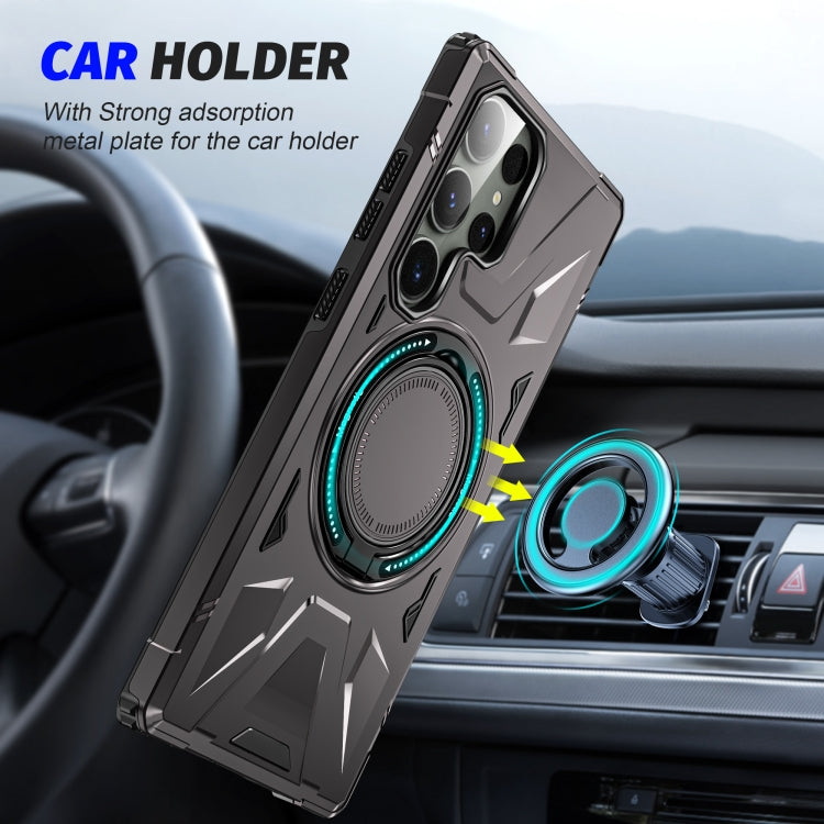 For Samsung Galaxy S24+ 5G MagSafe Magnetic Shockproof Phone Case with Ring Holder(Dark Grey) - Galaxy S24+ 5G Cases by PMC TechLife | Online Shopping South Africa | PMC TechLife