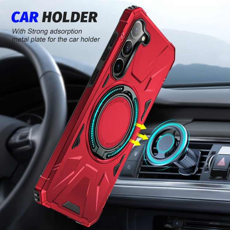 For Samsung Galaxy S24 5G MagSafe Magnetic Shockproof Phone Case with Ring Holder(Red)