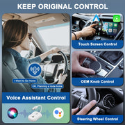 THT-020-9 USB + USB-C / Type-C Wired to Wireless Carplay / Android Auto Adapter(White)