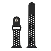 For Apple Watch Ultra 49mm / Series 8&7 45mm / SE 2&6&SE&5&4 44mm / 3&2&1 42mm Sport Silicone Watch Band Standard Edition(Black)