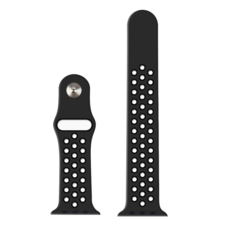 For Apple Watch Ultra 49mm / Series 8&7 45mm / SE 2&6&SE&5&4 44mm / 3&2&1 42mm Sport Silicone Watch Band Standard Edition(Black)