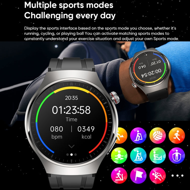 MT200 1.43 inch AMOLED IP67 Smart Call Watch, Support ECG/Body Temperature/Blood Glucose Monitoring(Silver)