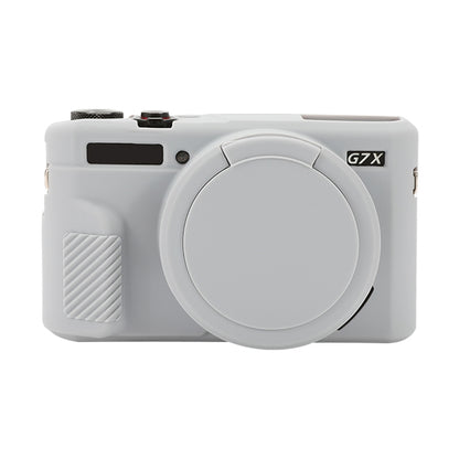 For Canon PowerShot G7 X Mark II / G7X2 Soft Silicone Protective Case with Lens Cover(Grey) - Protective Case by PMC Jewellery | Online Shopping South Africa | PMC Jewellery | Buy Now Pay Later Mobicred
