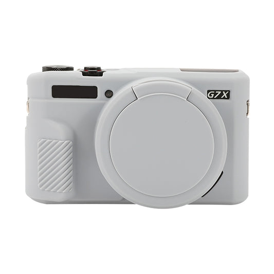For Canon PowerShot G7 X Mark II / G7X2 Soft Silicone Protective Case with Lens Cover(Grey) - Protective Case by PMC Jewellery | Online Shopping South Africa | PMC Jewellery | Buy Now Pay Later Mobicred