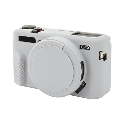 For Canon PowerShot G7 X Mark II / G7X2 Soft Silicone Protective Case with Lens Cover(Grey) - Protective Case by PMC Jewellery | Online Shopping South Africa | PMC Jewellery | Buy Now Pay Later Mobicred