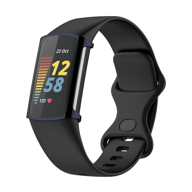 For Fitbit Charge 6 / 5 Full Coverage TPU Electroplated Watch Protective Case(Midnight Blue)