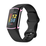 For Fitbit Charge 6 / 5 Full Coverage TPU Electroplated Watch Protective Case(Pink)