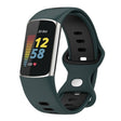 For Fitbit Charge 6 Two Color Silicone Watch Band(Olive Green Black) - Watch Bands by PMC TechLife | Online Shopping South Africa | PMC TechLife