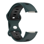 For Fitbit Charge 6 Two Color Silicone Watch Band(Olive Green Black)