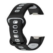 For Fitbit Charge 6 Two Color Silicone Watch Band(Black Grey)