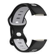 For Fitbit Charge 6 Two Color Silicone Watch Band(Black Grey)