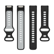 For Fitbit Charge 6 Two Color Silicone Watch Band(Black Grey)