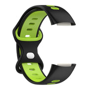 For Fitbit Charge 6 Two Color Silicone Watch Band(Black Lime)