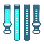 For Fitbit Charge 6 Two Color Silicone Watch Band(Blue Teal)