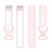 For Fitbit Charge 6 Two Color Silicone Watch Band(Sand Powder White)