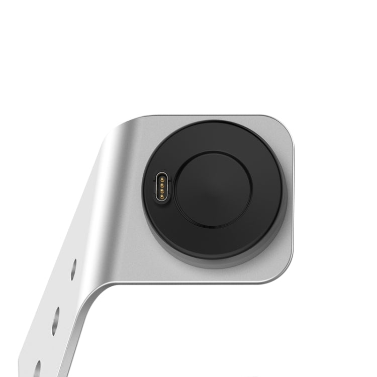 For Venu3 / Venu3S / Vivoactive 5 Portable Metal Charger Holder with Data Function, Left Interface(Silver) - free shipping - PMC TechLife - Order now!