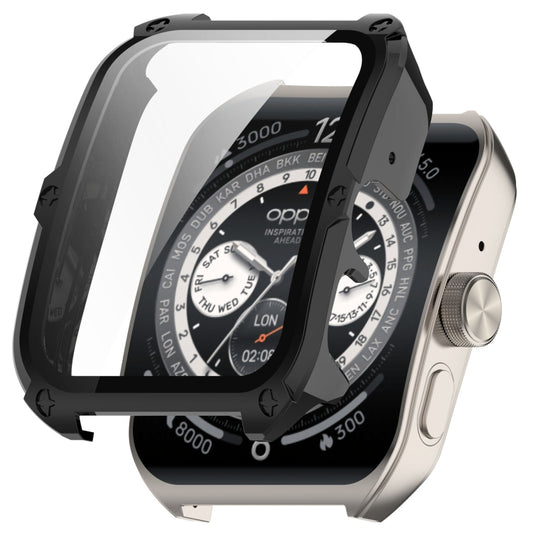 For OPPO Watch 4 Pro PC + Tempered Film Integrated Watch Protective Case(Black) -  by PMC Jewellery | Online Shopping South Africa | PMC Jewellery