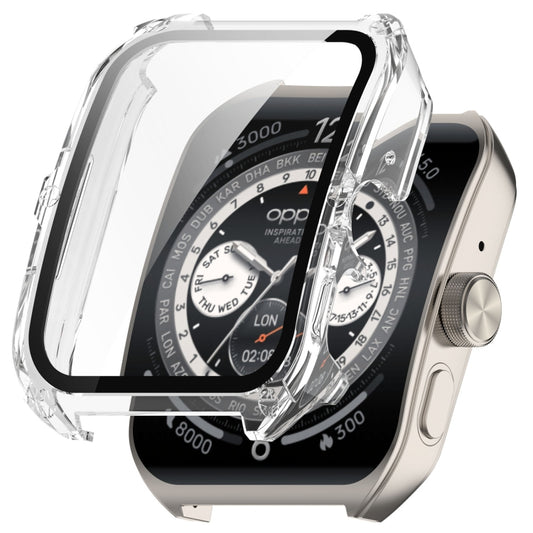 For OPPO Watch 4 Pro PC + Tempered Film Integrated Watch Protective Case(Transparent White) -  by PMC Jewellery | Online Shopping South Africa | PMC Jewellery