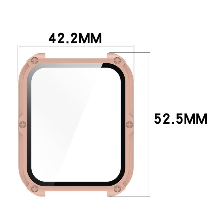 For OPPO Watch 4 Pro PC + Tempered Film Integrated Watch Protective Case(Ivory White) -  by PMC TechLife | Online Shopping South Africa | PMC TechLife