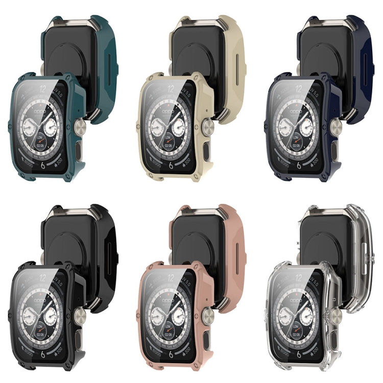 For OPPO Watch 4 Pro PC + Tempered Film Integrated Watch Protective Case(Ink Blue) -  by PMC TechLife | Online Shopping South Africa | PMC TechLife