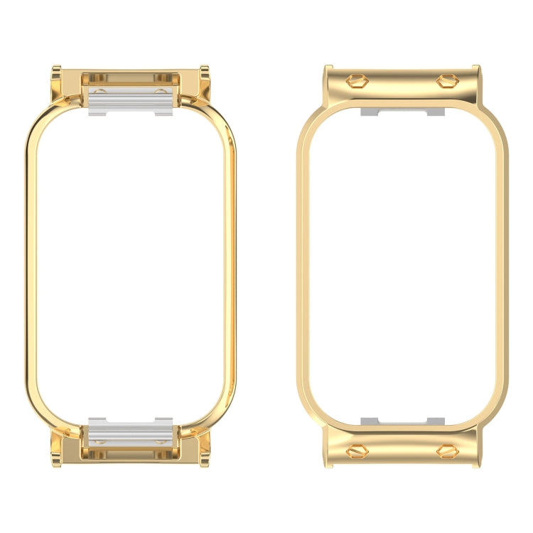 For Xiaomi Smart Band 8 Active / Redmi Band 2 Metal Frame Watch Protective Case(Gold) - Watch Cases by PMC TechLife | Online Shopping South Africa | PMC TechLife
