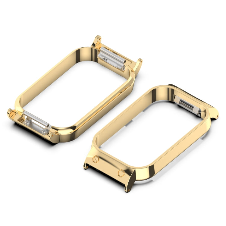 For Xiaomi Smart Band 8 Active / Redmi Band 2 Metal Frame Watch Protective Case(Gold) - Watch Cases by PMC TechLife | Online Shopping South Africa | PMC TechLife