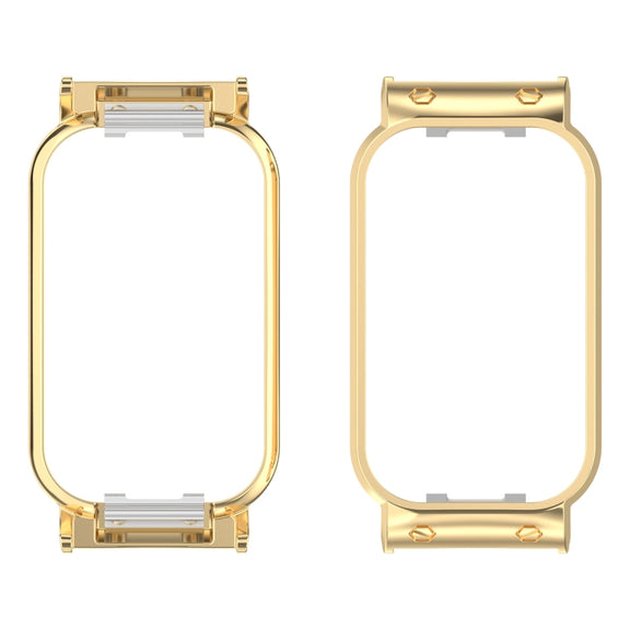 For Xiaomi Smart Band 8 Active / Redmi Band 2 Metal Frame Watch Protective Case(Gold)