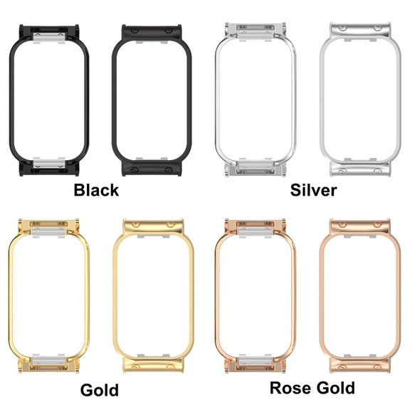 For Xiaomi Smart Band 8 Active / Redmi Band 2 Metal Frame Watch Protective Case(Gold)