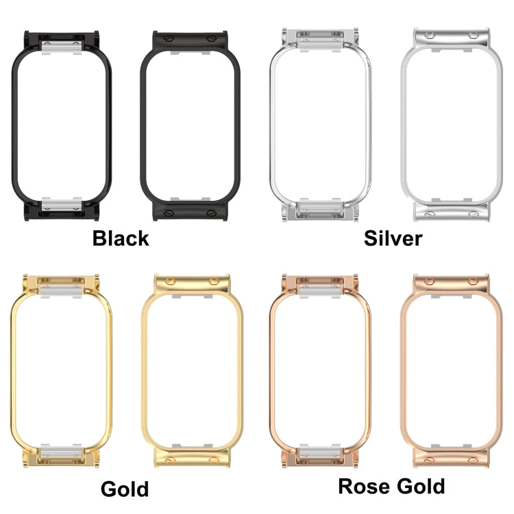 For Xiaomi Smart Band 8 Active / Redmi Band 2 Metal Frame Watch Protective Case(Gold)
